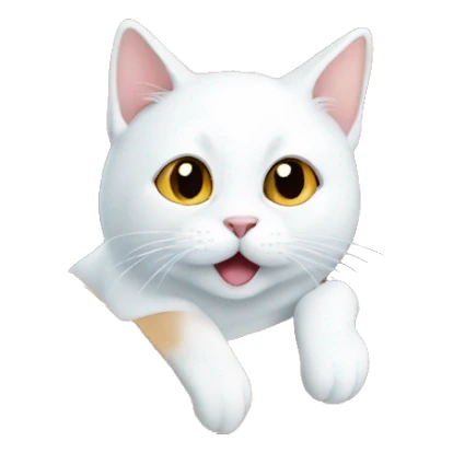 White cat in box sticker