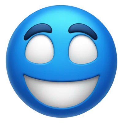 blue happy face sticker