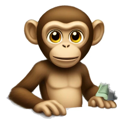 Monkey behind the cash register sticker