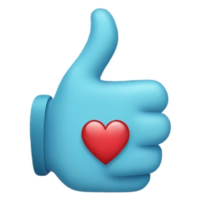 thumbs up with a heart sticker