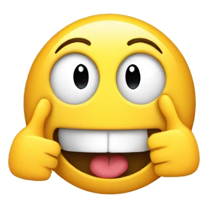 smiley face hands pointing to mouth sticker