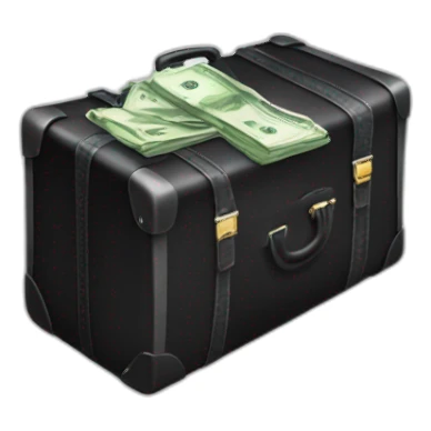 money from a black suitcase sticker