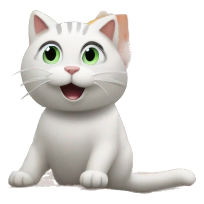 A cat moves bricks at a construction site sticker