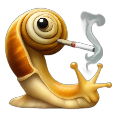 snail smoking a cigarett sticker