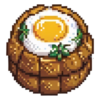 Korean egg bread, pixel art style, retro vibe sticker