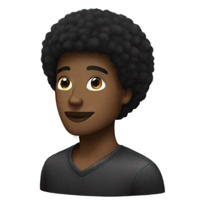 Une noir avec un afro sticker