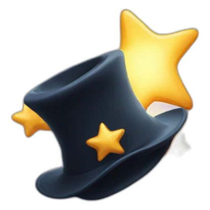star jumping out of a magic hat without face sticker