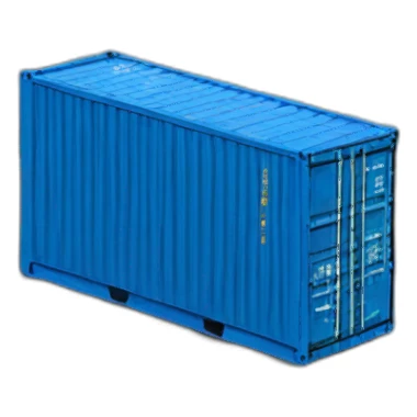 blue container on the train sticker