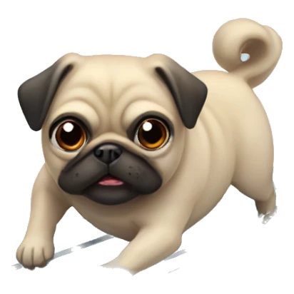 Pug surfing sticker
