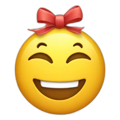 Smile Emoji with bow sticker