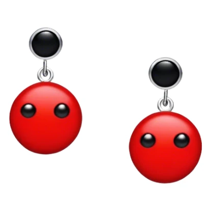 red earrings with five black spots sticker