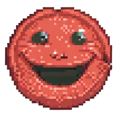 red face with a giant smile sticker