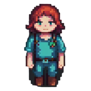 Simple pixel art person, basic human character sticker