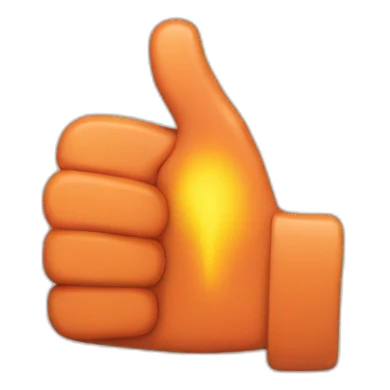 The raised thumb up in fire  sticker