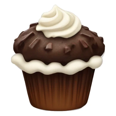 Chocolate muffin with frosting on top sticker
