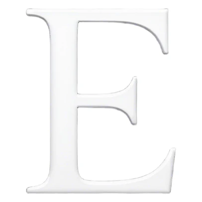 White letter E in a black square  sticker