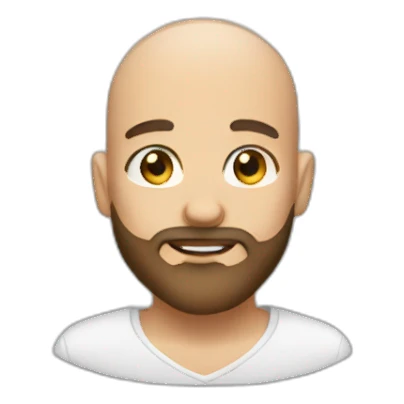 Shaved head Long beard young man sticker