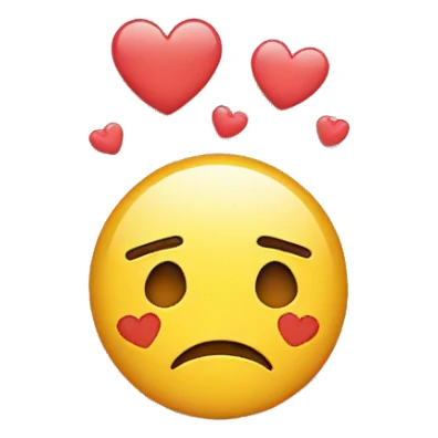 Sad face with hearts sticker