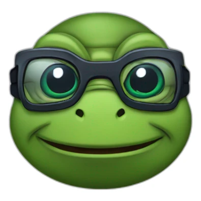 confused ninja turtle with glassess sticker