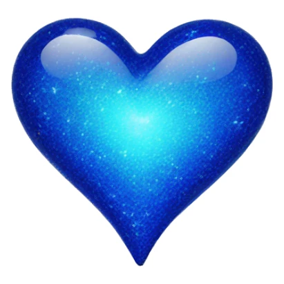 Deep blue sparkling love heart sticker