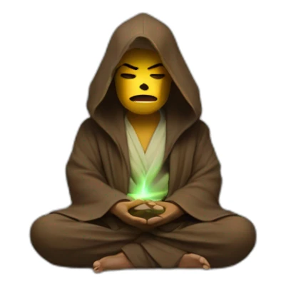 Jedi meditating with hood sticker
