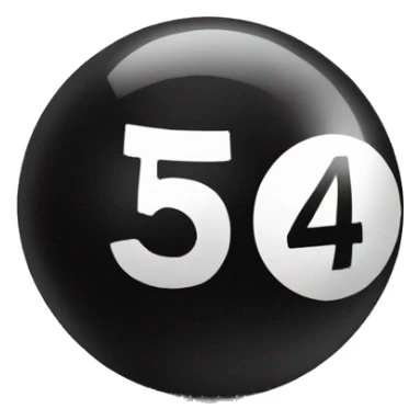 Magic 8 ball with number 5 sticker