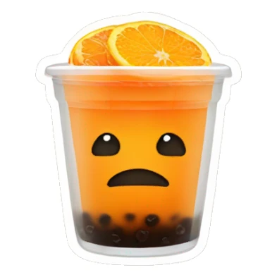 Orange boba  sticker
