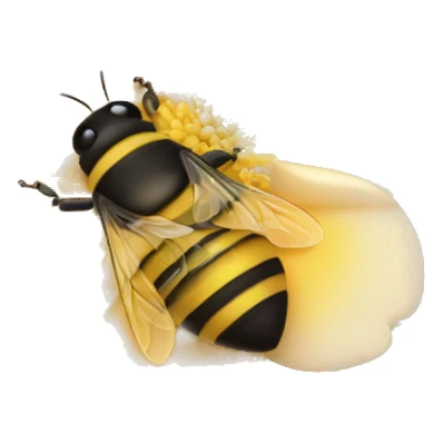 Abeille qui plrte une fleur rose sticker