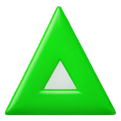 upside down green triangle sticker