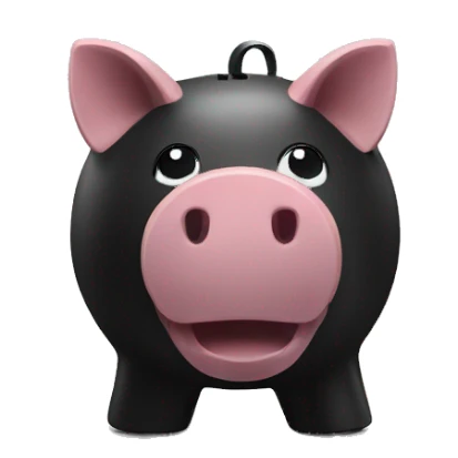 black piggy bank sticker
