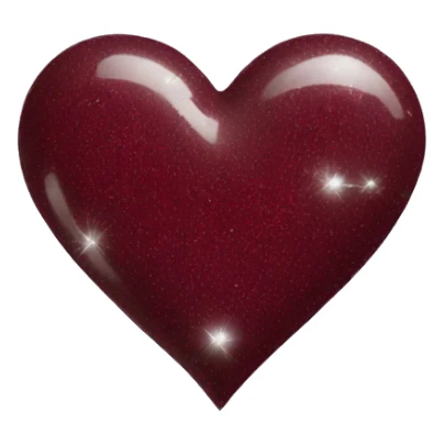 Maroon heart with silver sparkles  sticker