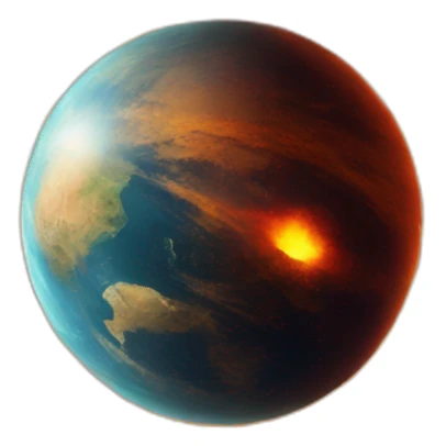 Planet on fire sticker