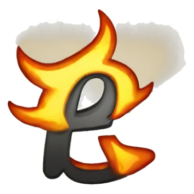 letter fire E sticker