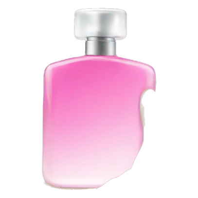 Hand holding perfume bottle sticker