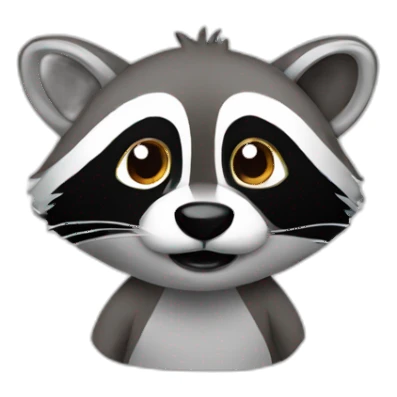Racoon making a drawing sticker