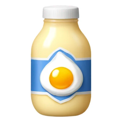 mayonnaise bottle with egg in middle. sticker