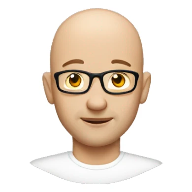 bald man in white shirt sticker