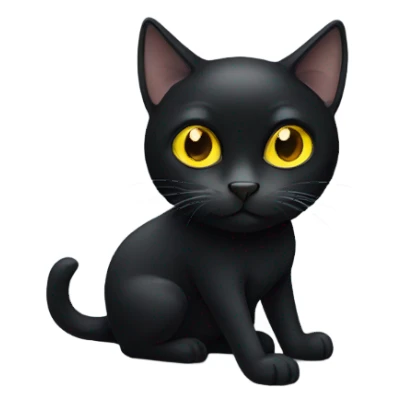 Black cat with yellow eyes  sticker