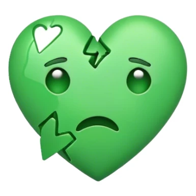 Green broken heart emoji sticker