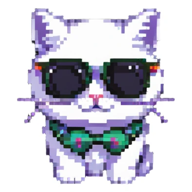 playful cat wearing sunglasses sticker
