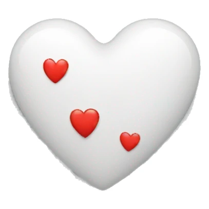 White heart, red heart, love sticker