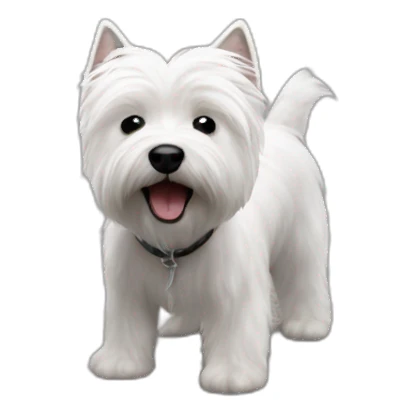 Highland White Terrier poops on the street sticker