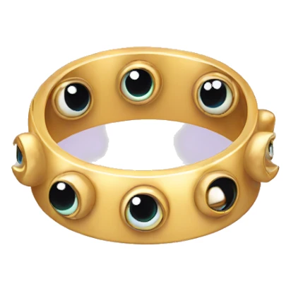 thin gold ring studded with eyeballs sticker