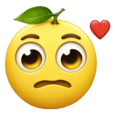 A lemon with heart happy eyes sticker