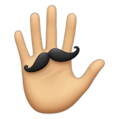 Wild mustache hand on edgaes sticker