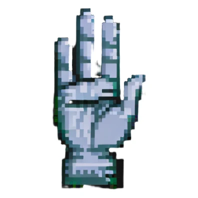 two fingers pointing upward sticker