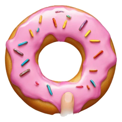 Finger with donut around it  sticker