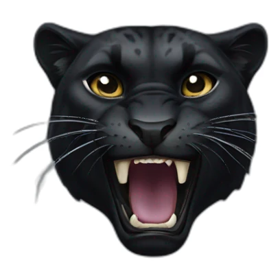 Black panther roar emoji sticker