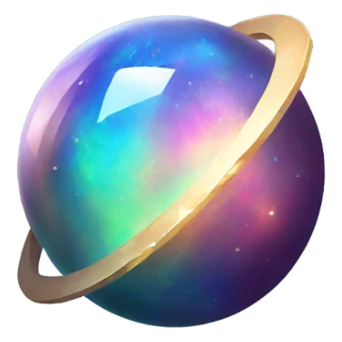 opal crystal space planet  sticker
