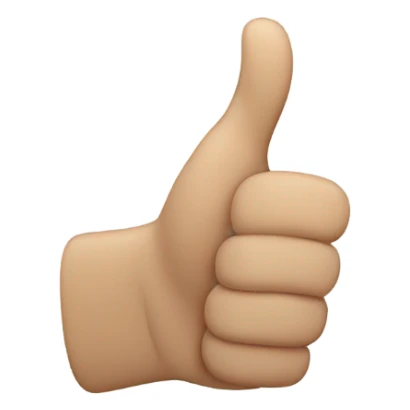 Thumbs up with long thumb sticker